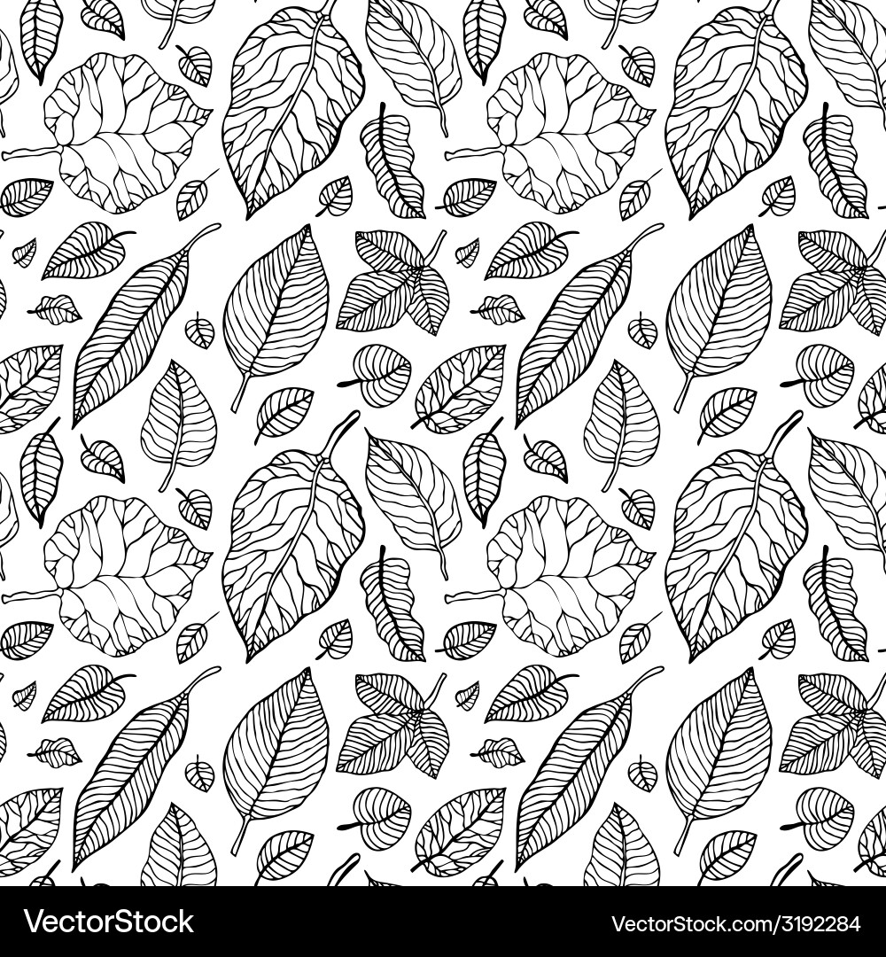 Leaf Pattern - Seamless Background vector image