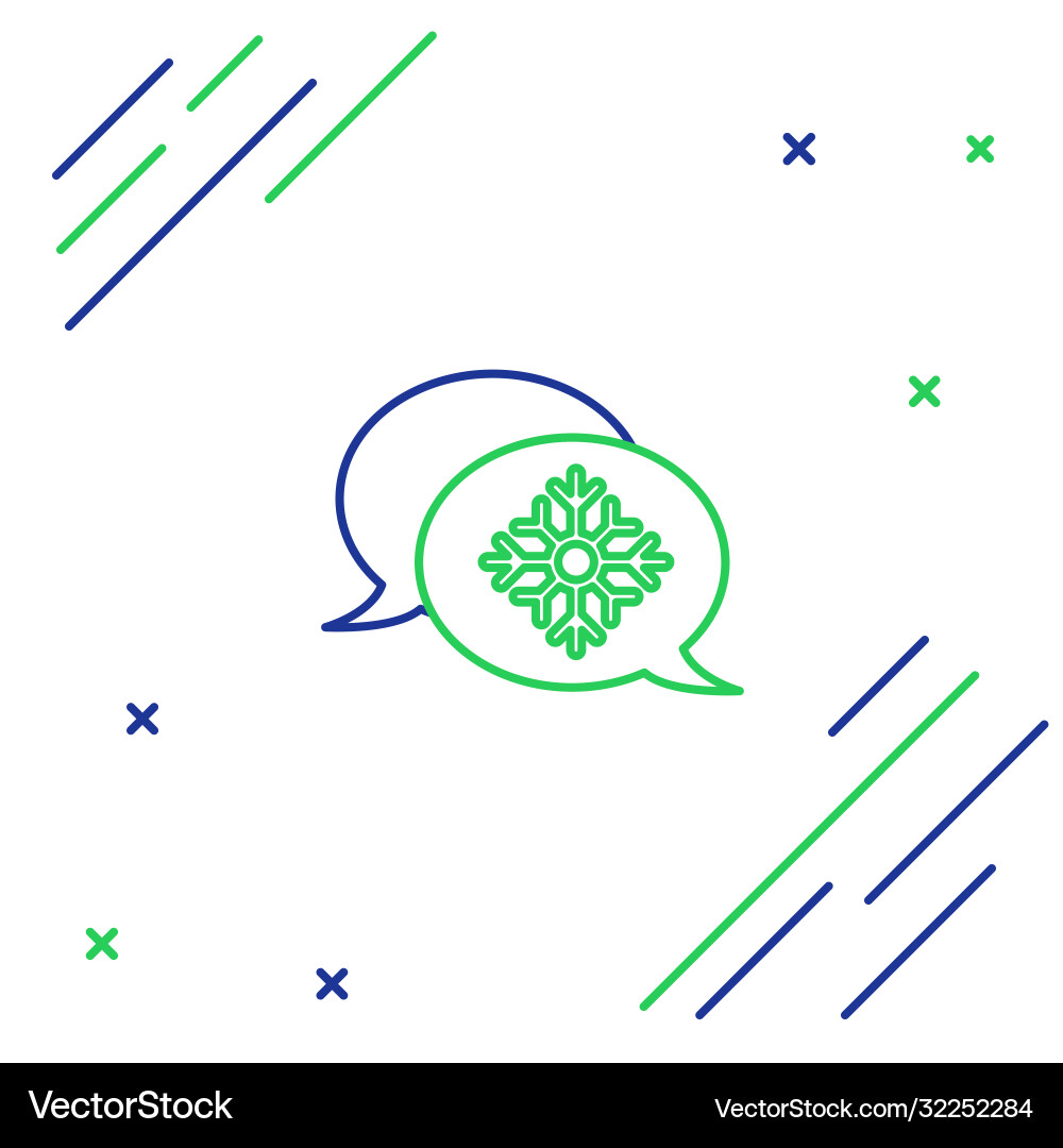 Line snowflake with speech bubble icon isolated Vector Image