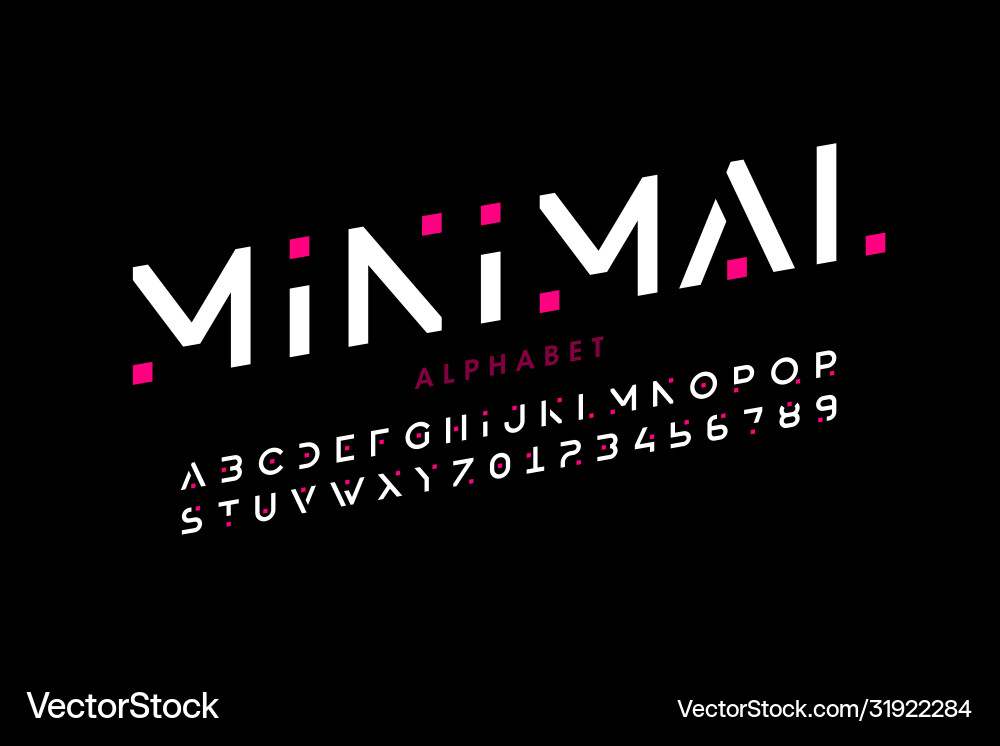 Minimal style font Minimal style font vector image