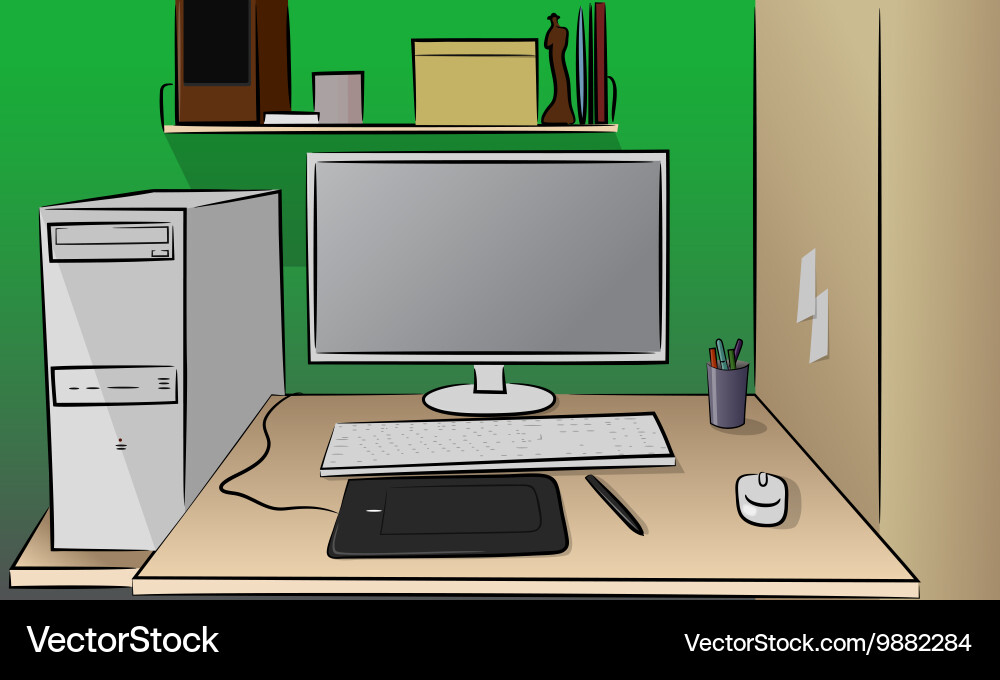 Operating a computer Vector Image