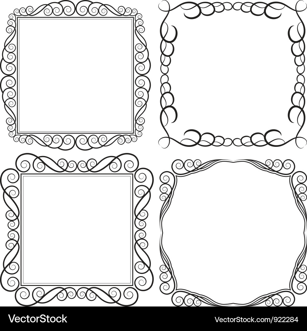 Ornate Square Frames Collection Vector Image