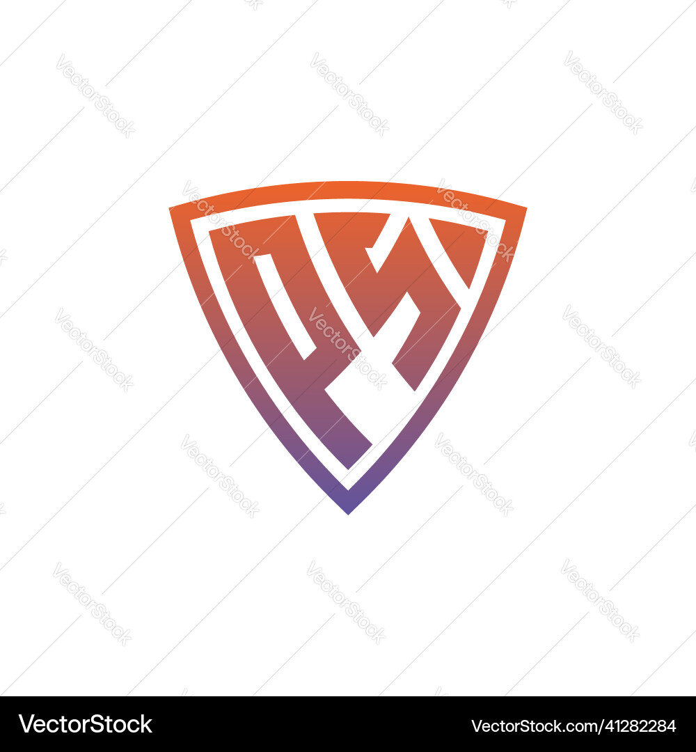 Ps logo shield monogram gradient style design Ps logo shield monogram gradient style design Vector Image