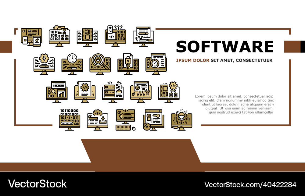 Software program development landing header Software program development landing header vector image