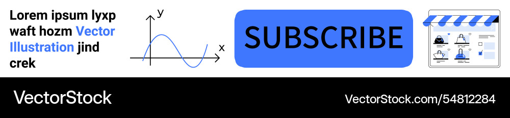 Subscribe button with graph text and video Subscribe button with graph text and video vector image