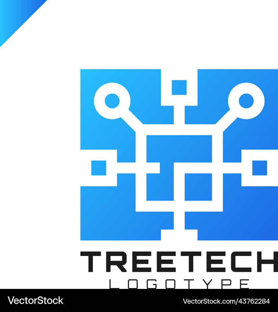 Tech tree square chip integrate technology Vector Image