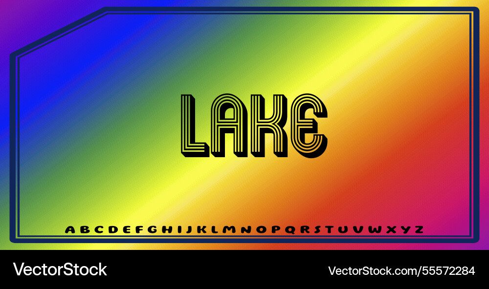 Text effects with editable colors and abstract vector image