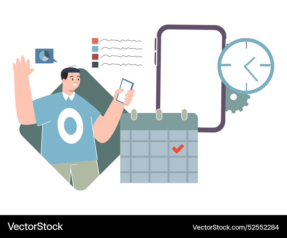 Time management future planning project consistent Time management future planning project consistent vector image