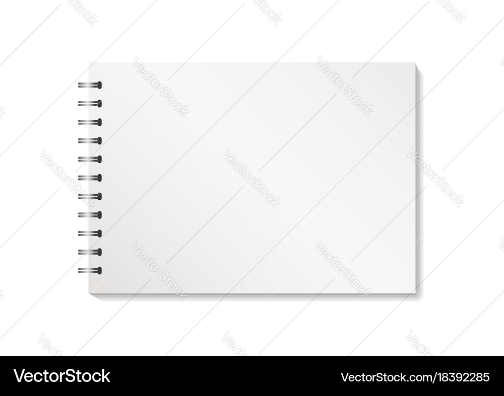 Blank notebook with clipping path isolated Vector Image