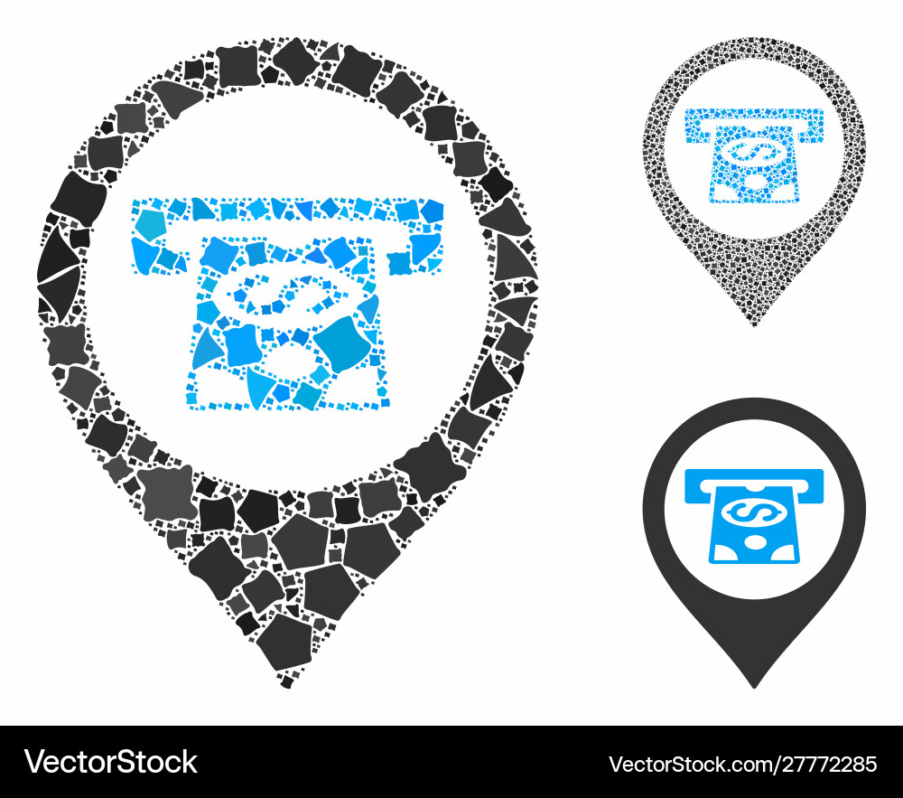 Cash machine pointer composition icon abrupt Vector Image