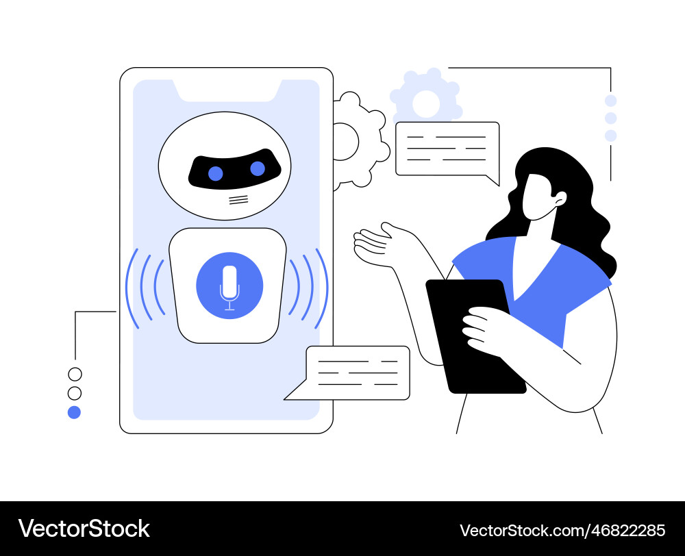 Chatbot voice controlled virtual assistant Chatbot voice controlled virtual assistant vector image