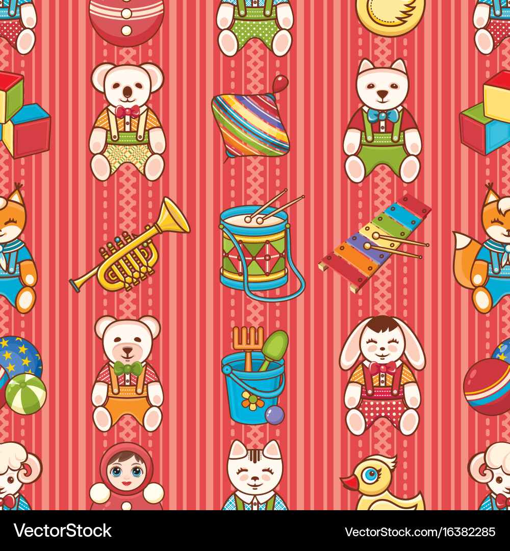 Child toy seamless pattern design element vector image