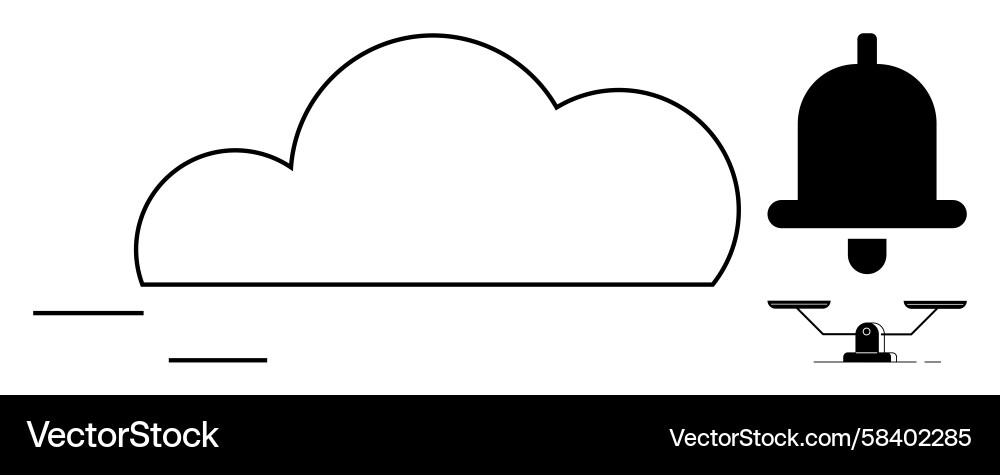 Cloud Data Sync with Alert & Scales Vector Image