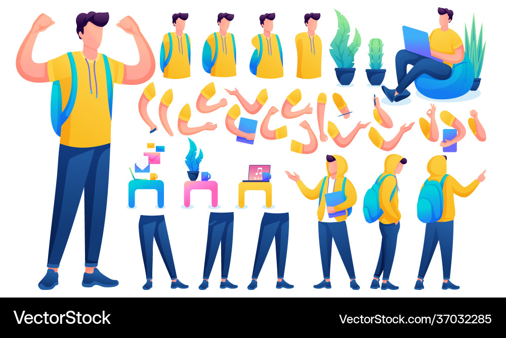 Constructor for creating a young men create your Vector Image