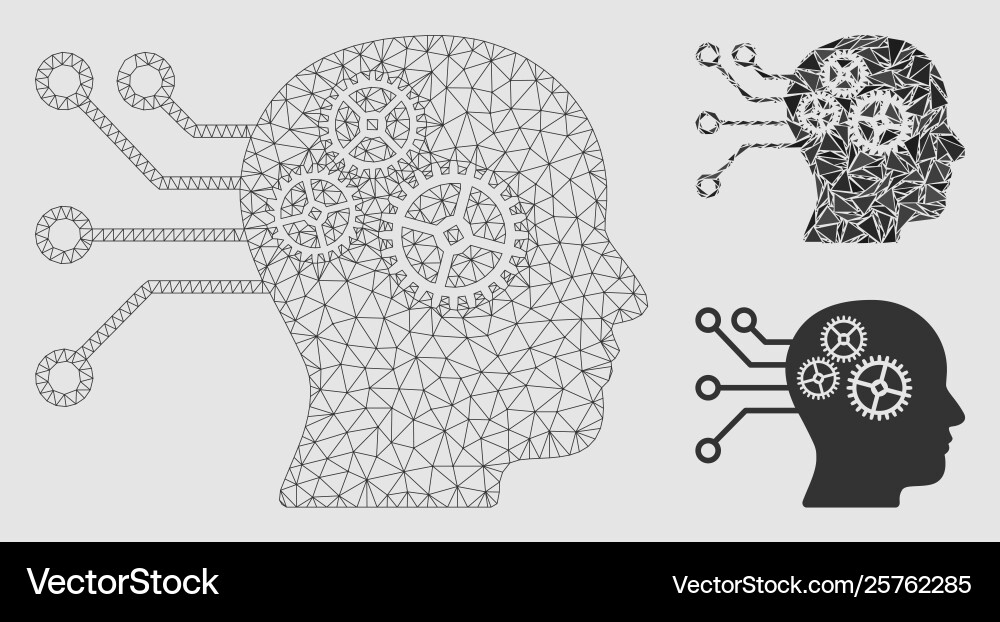 Cyborg interface circuit mesh network model Vector Image