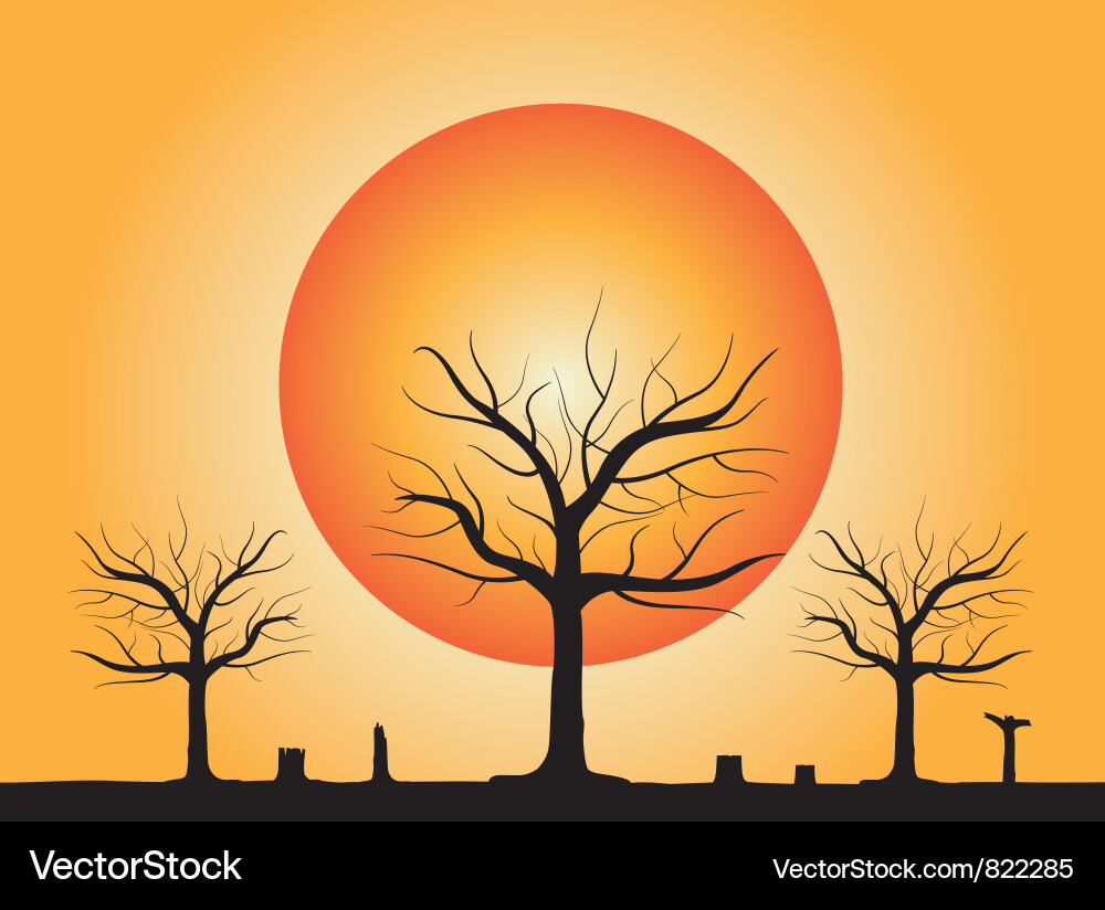 Dead tree with stub Vector Image