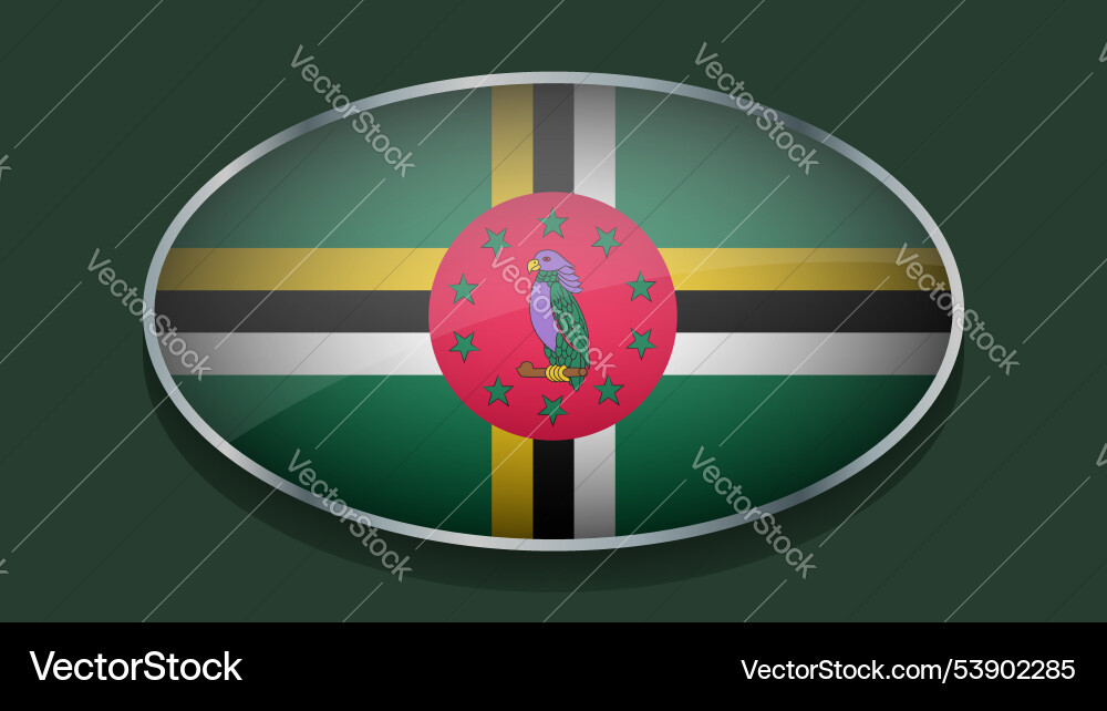 Eclipse shape of dominica flag with original color Vector Image