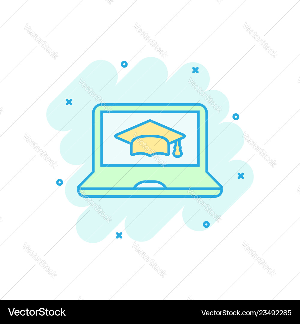 Elearning Bildung Ikone im Comic-Stil Studie Elearning Bildung Ikone im Comic-Stil Studie vektorbild