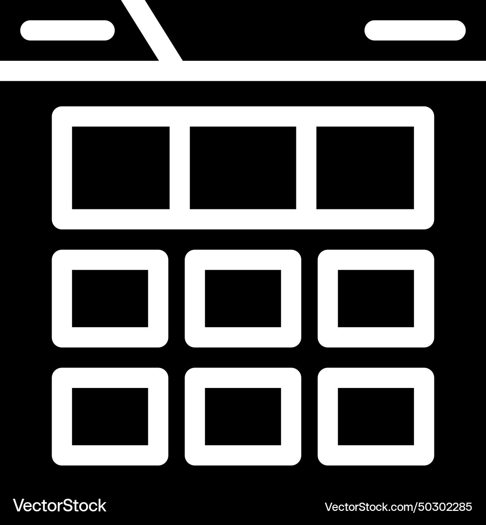 Grid system ux ui design glyph icon Grid system ux ui design glyph icon vector image