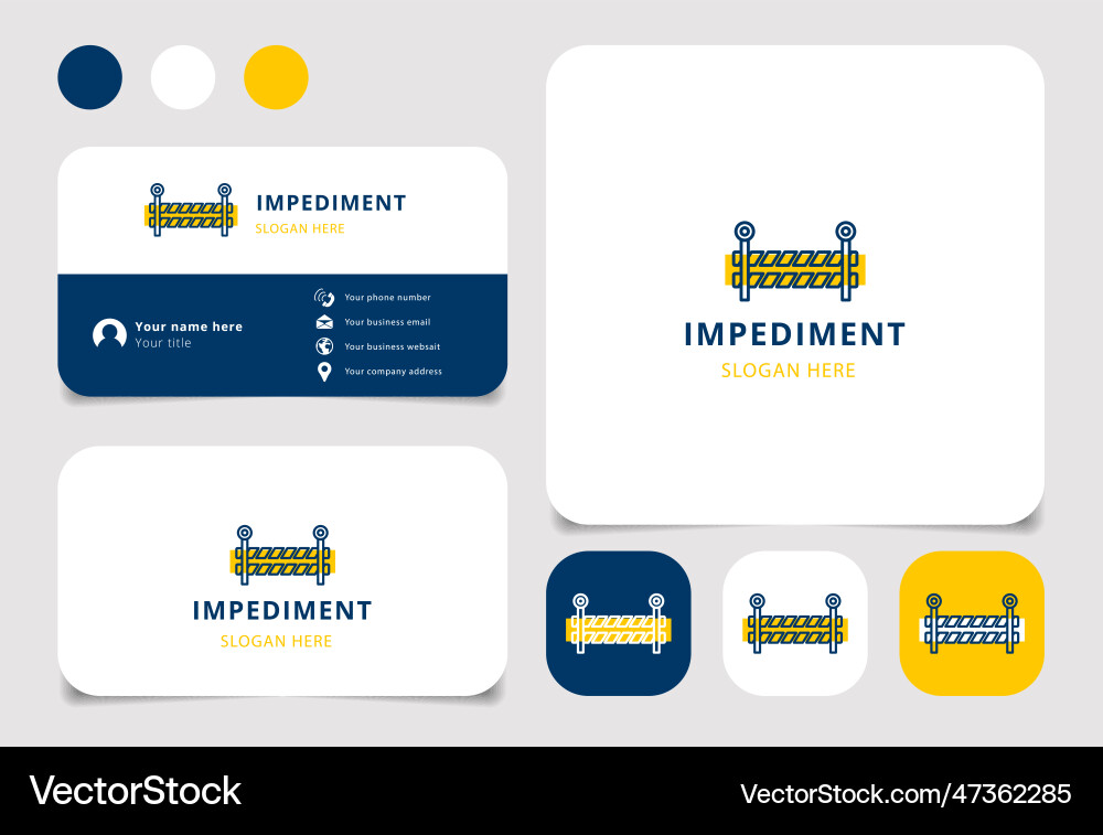 Impediment logo design with editable slogan Impediment logo design with editable slogan vector image