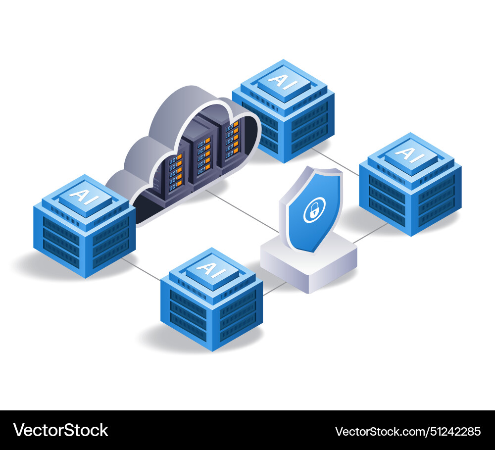 Network ai cloud server technology system Vector Image