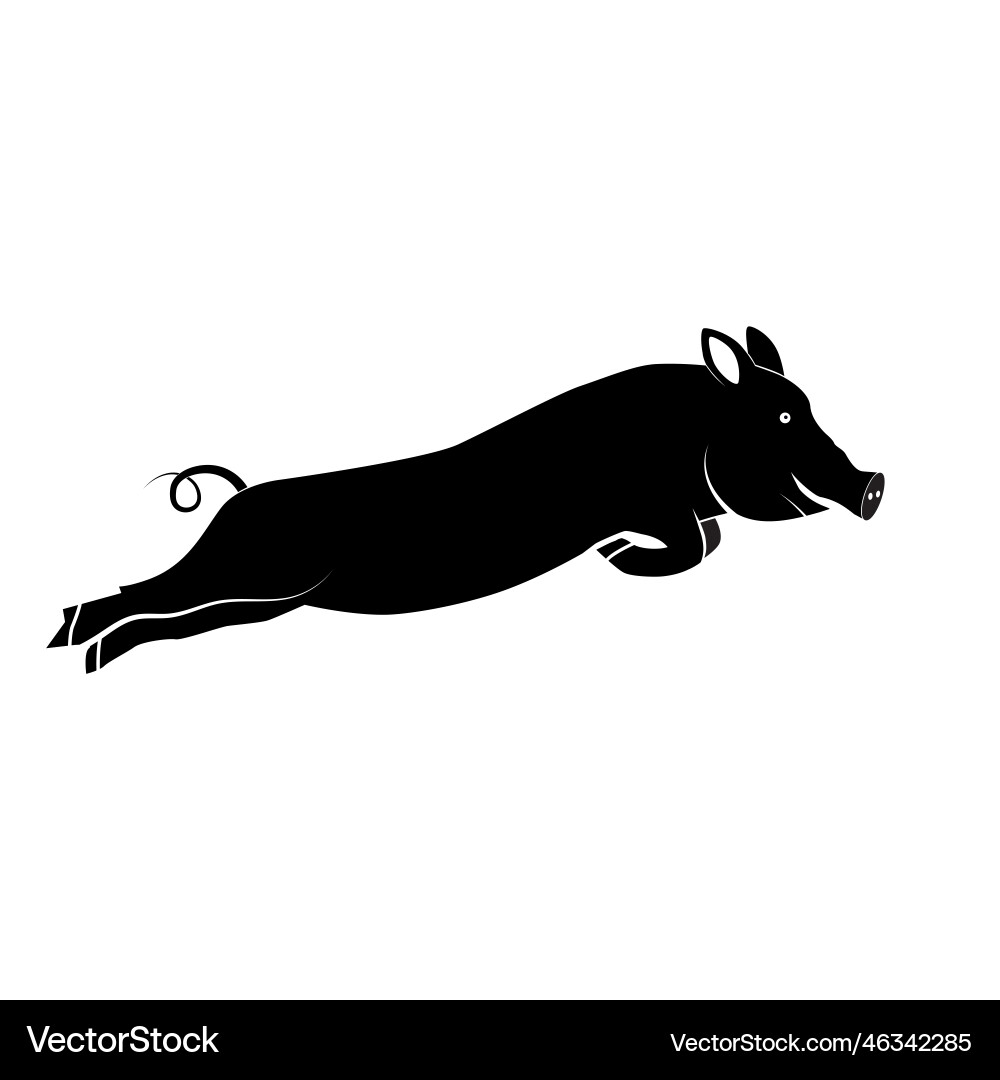 Pig Silhouette Jumping Animal vector image