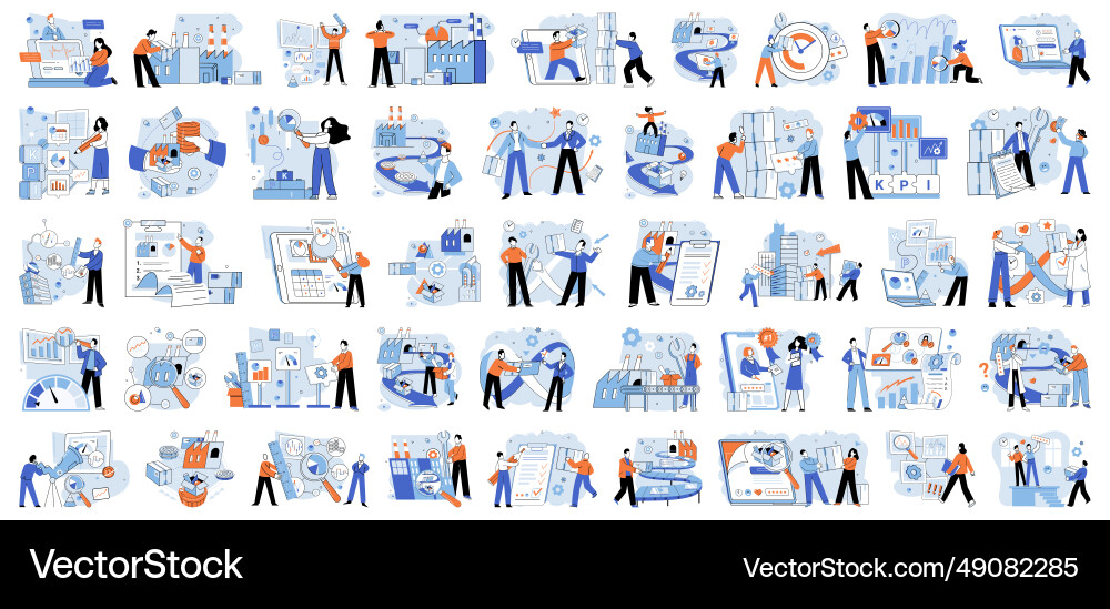 Process management performance tracking Process management performance tracking vector image