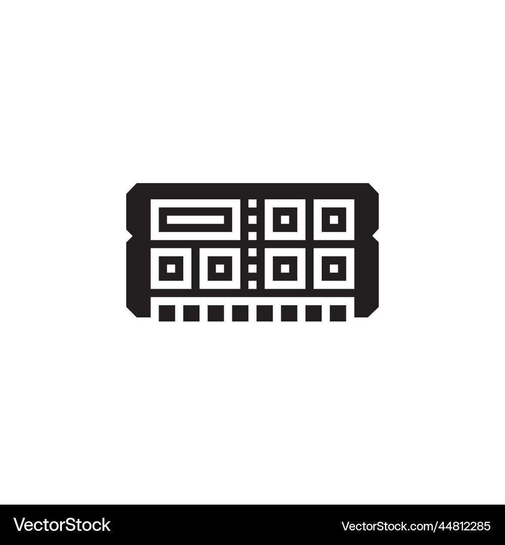 Ram icon computer component solid style Ram icon computer component solid style vector image