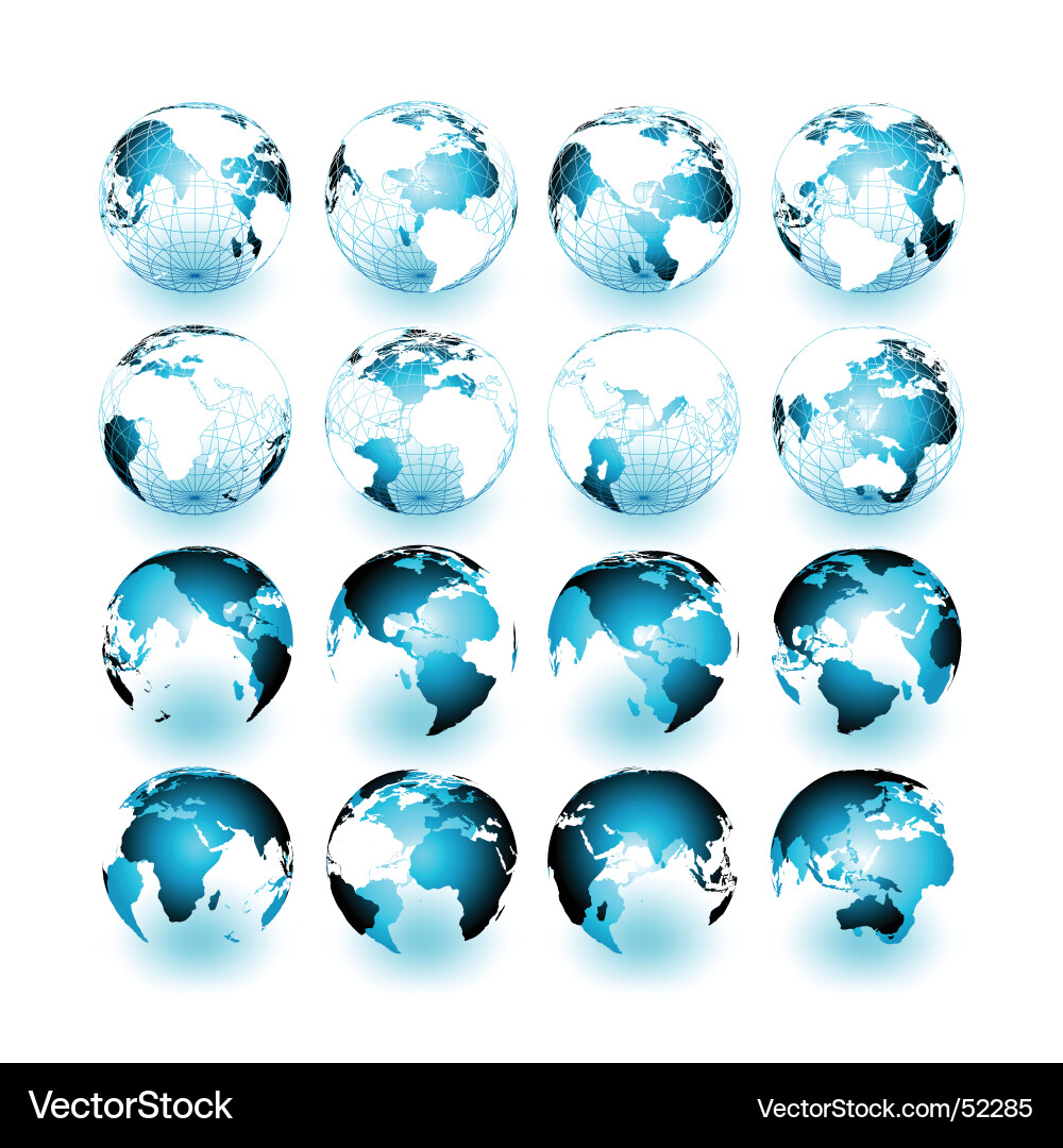 Realistic Blue Globe Vector Image