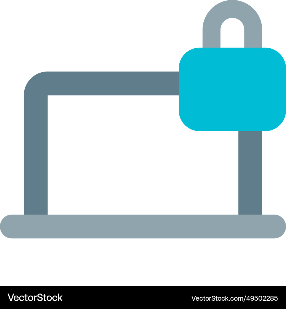 Secure laptop with built-in locking mechanism Vector Image