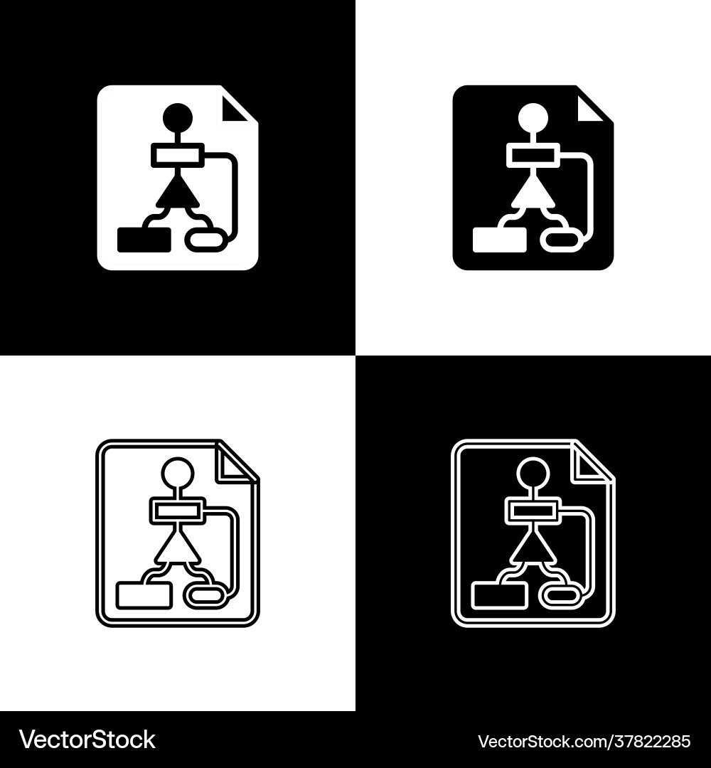 Set tile flowchart for program design or process Set tile flowchart for program design or process vector image