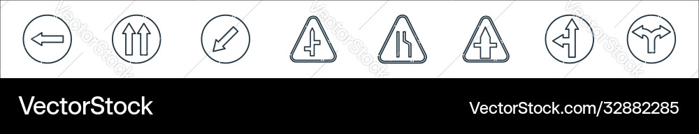 Signaling line icons linear set quality Signaling line icons linear set quality vector image