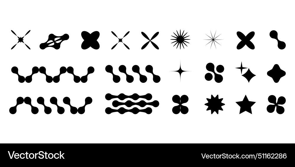 Abstract shapes in y2k style brutalist retro Abstract shapes in y2k style brutalist retro vector image