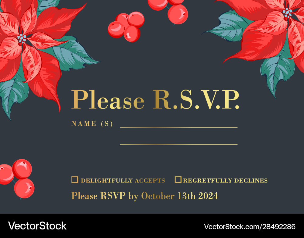Christmas invitation template with mistletoe Christmas invitation template with mistletoe vector image