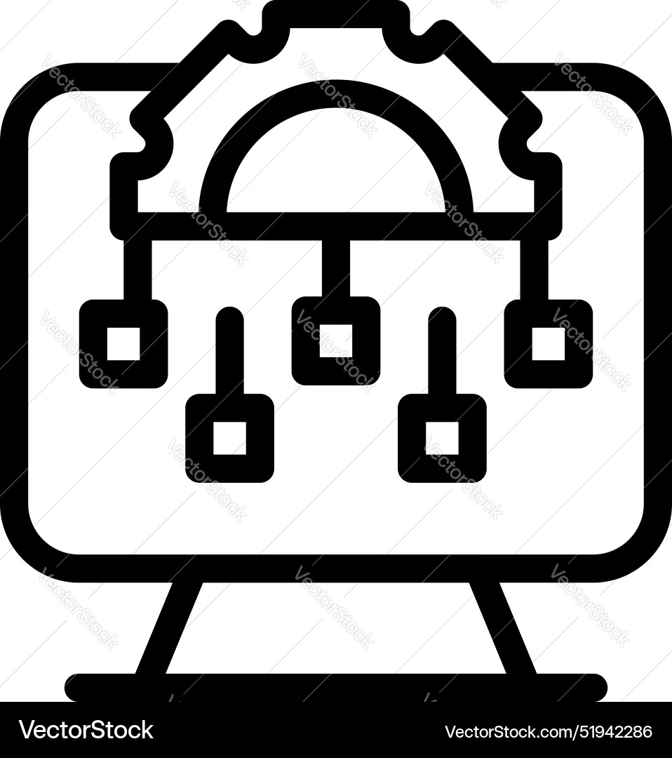 Computer showing data analysis process with gear Computer showing data analysis process with gear vector image