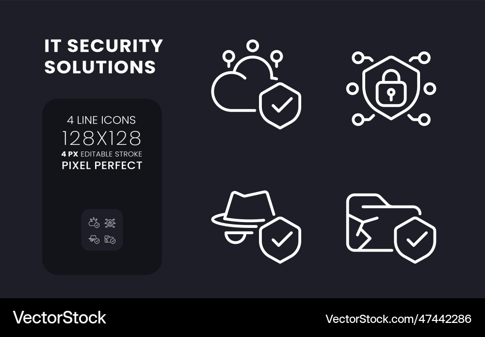 Data security solutions white linear desktop Data security solutions white linear desktop vector image