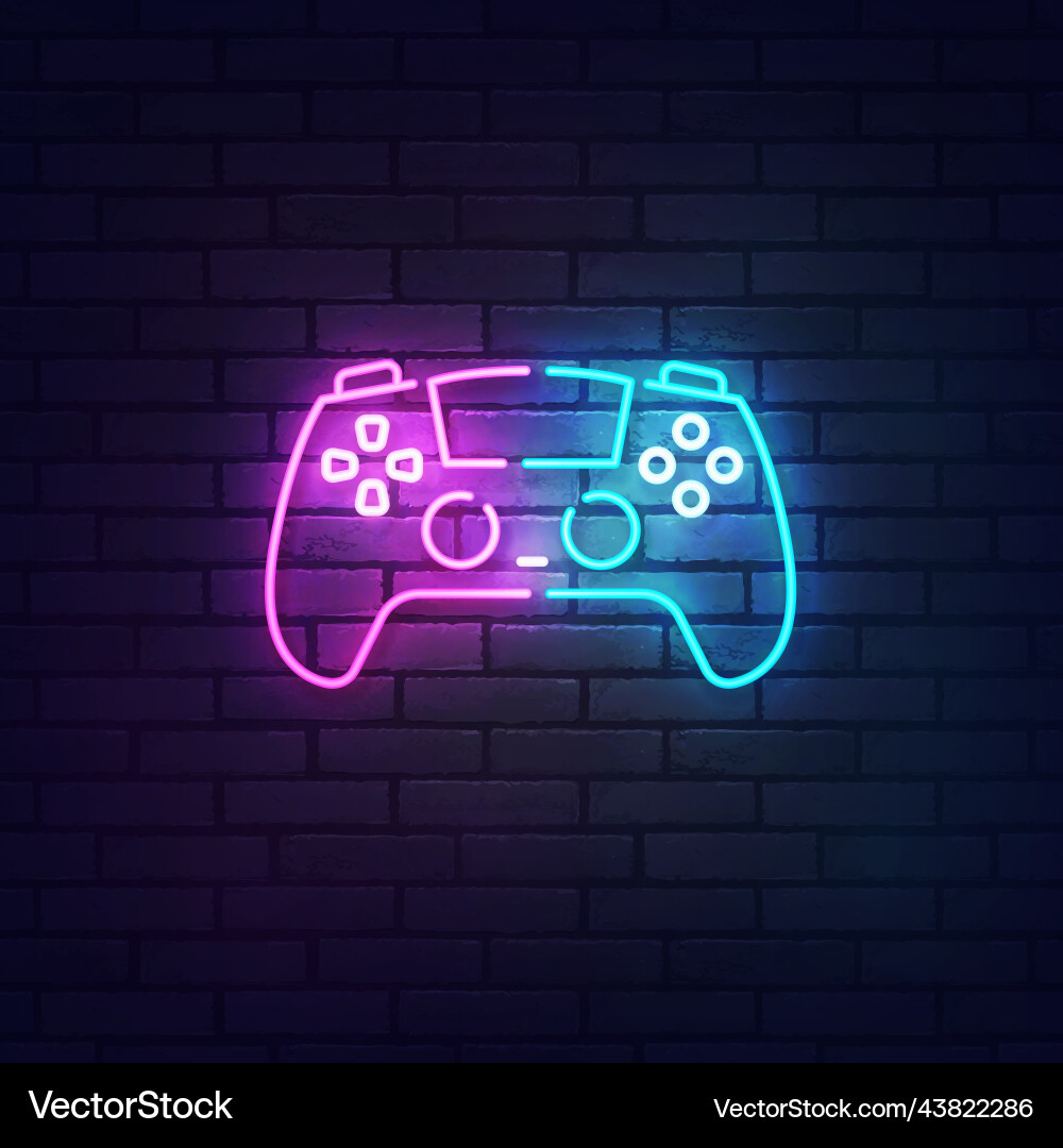 Gamepad Neonzeichen helle signboard Lichtbanner Gamepad Neonzeichen helle signboard Lichtbanner vektorbild