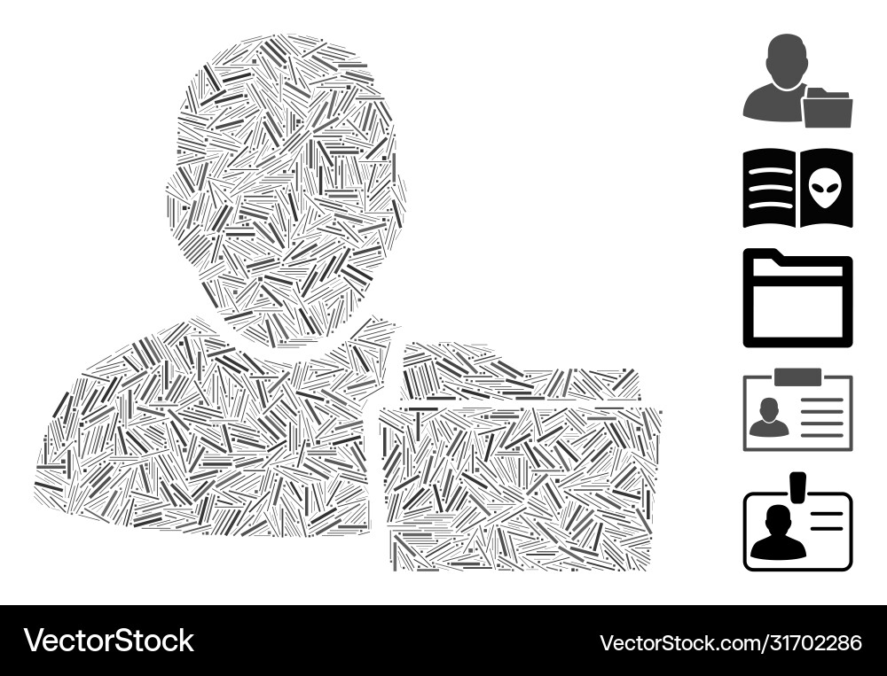 Line mosaic user document folder icon Line mosaic user document folder icon vector image
