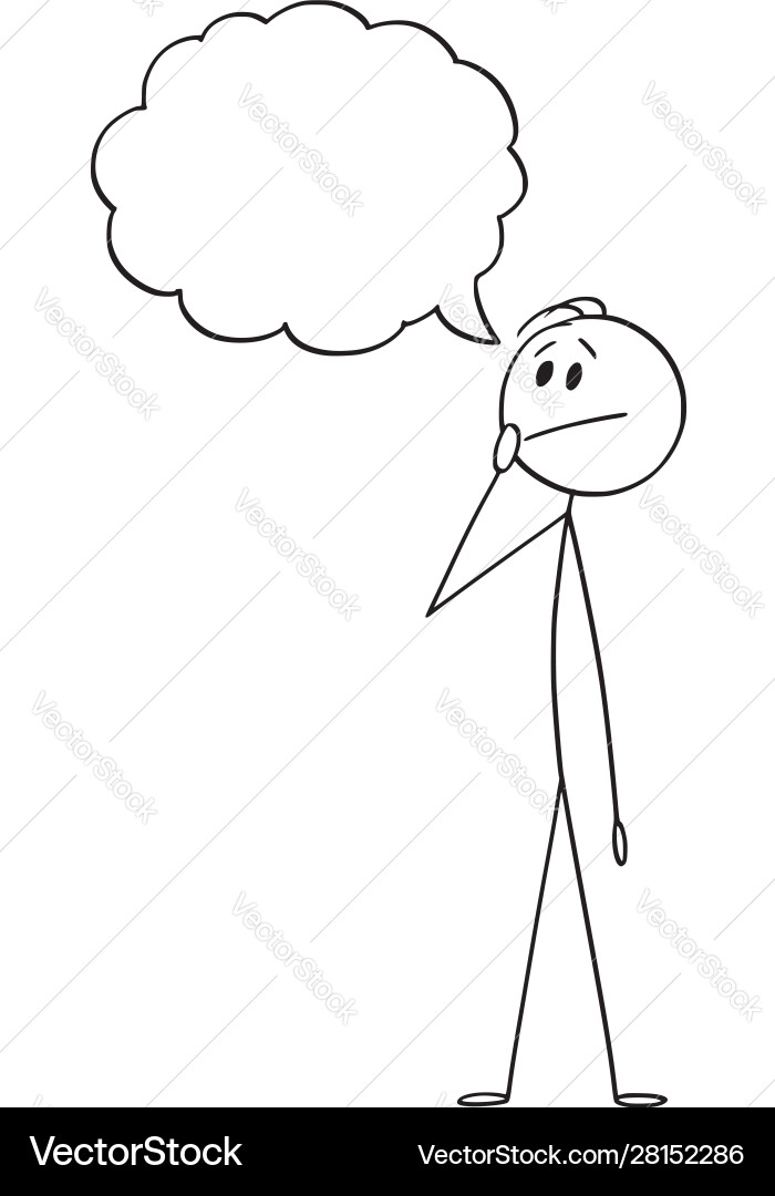 Man Thinking About Problem Vector Image