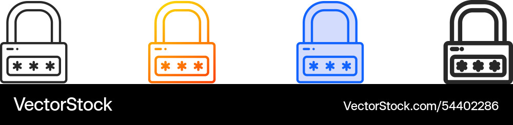 Padlock iconthin linear gradient blue stroke Padlock iconthin linear gradient blue stroke vector image