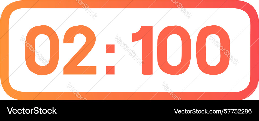 Red digital timer - countdown or stopwatch icon vector image