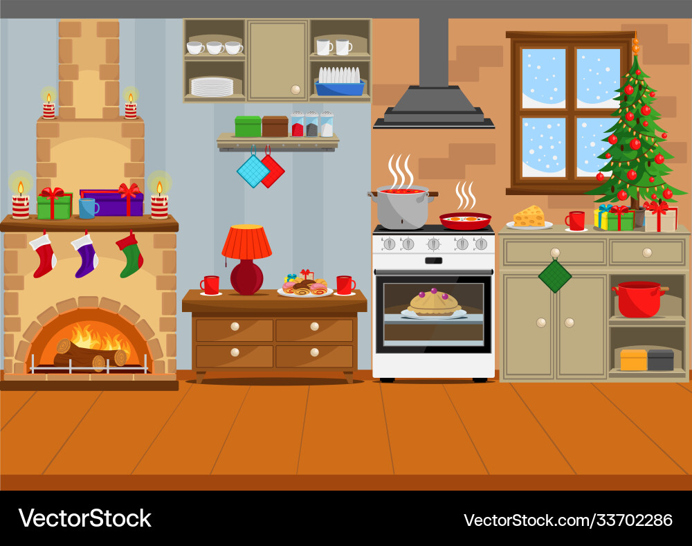 Room prepared for new year and christmas Room prepared for new year and christmas vector image
