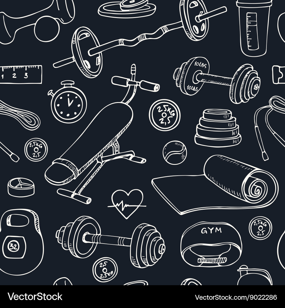 Seamless pattern with fitness bodybuilding diet Vector Image