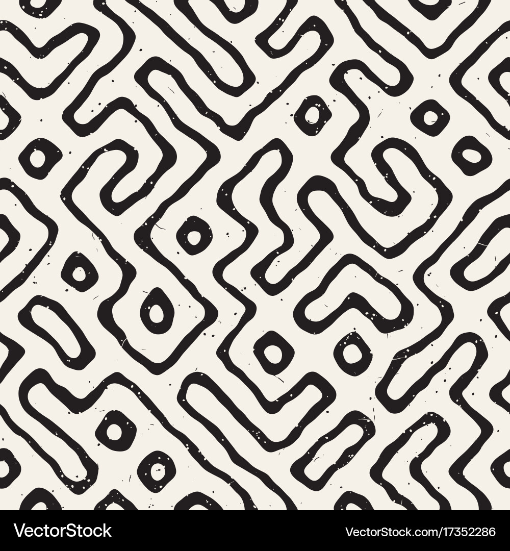 Seamless pattern with maze lines monochrome vector image