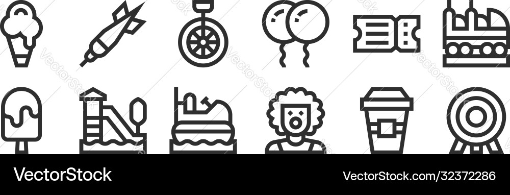 Set 12 thin outline icons such as dartboard Set 12 thin outline icons such as dartboard vector image