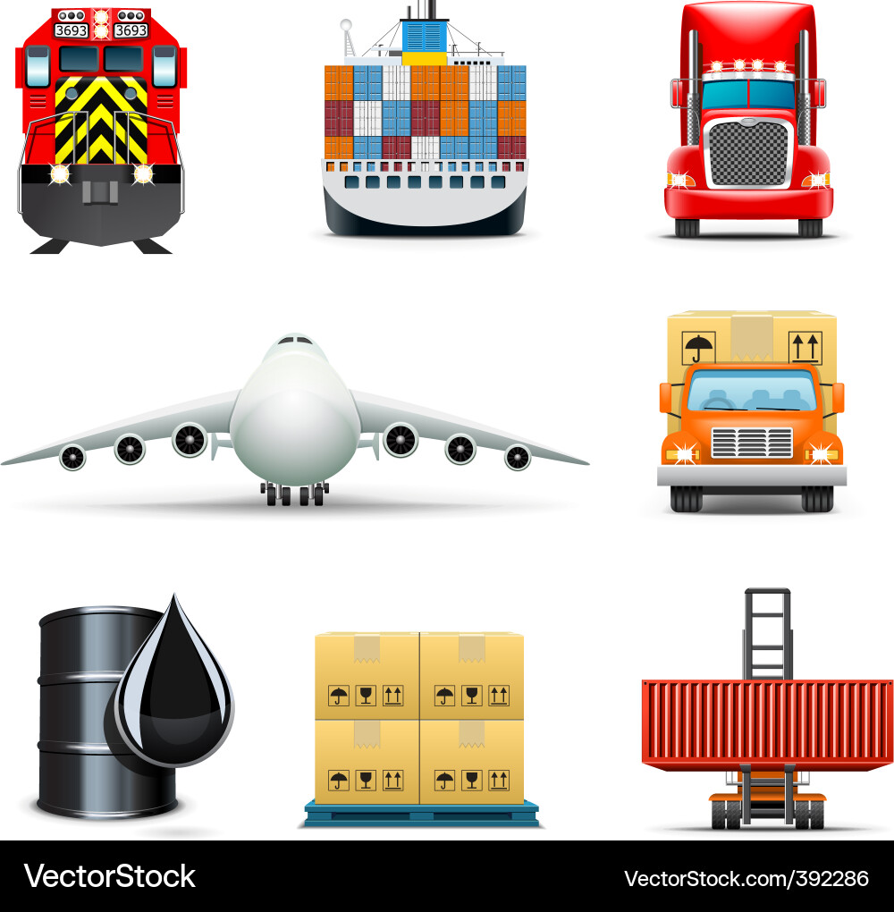 Shipping Icon Set Vector Image
