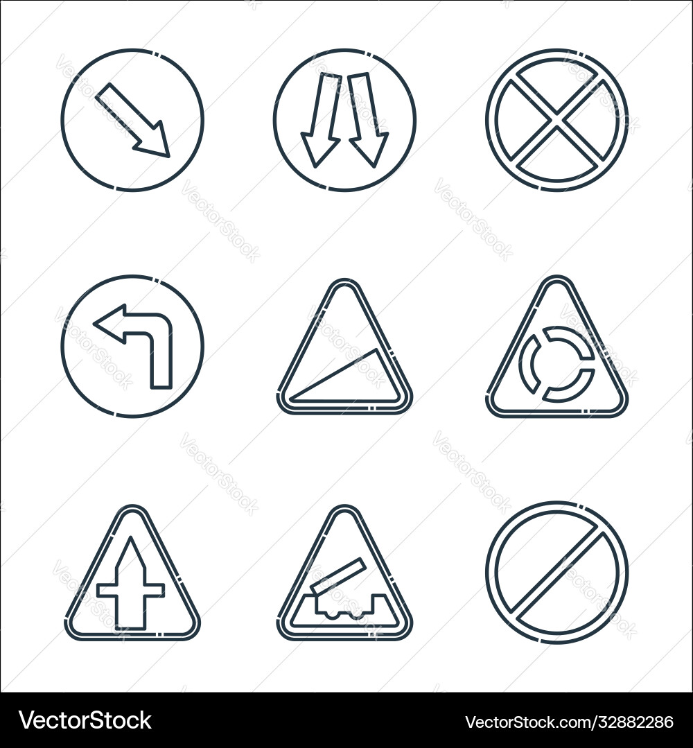 Signaling line icons linear set quality Signaling line icons linear set quality vector image