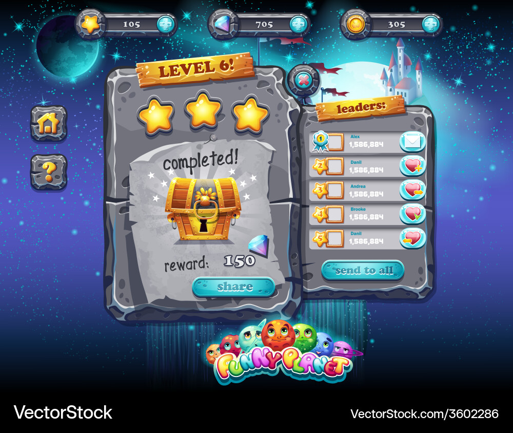 Space UI Elements vector image