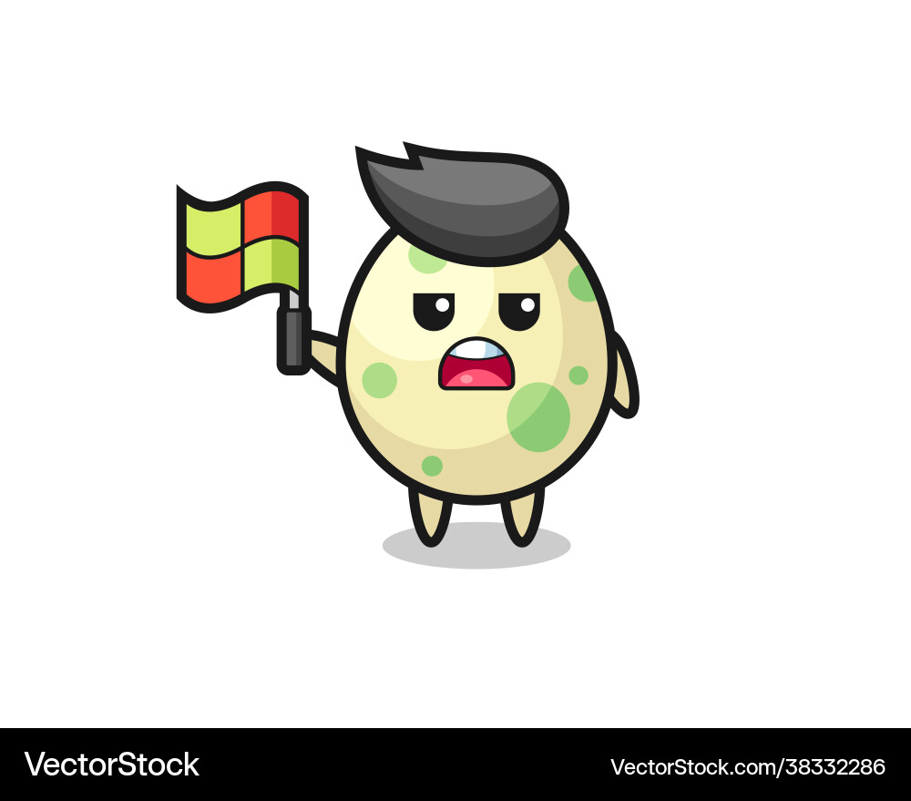 Spotted egg character as line judge putting Spotted egg character as line judge putting vector image