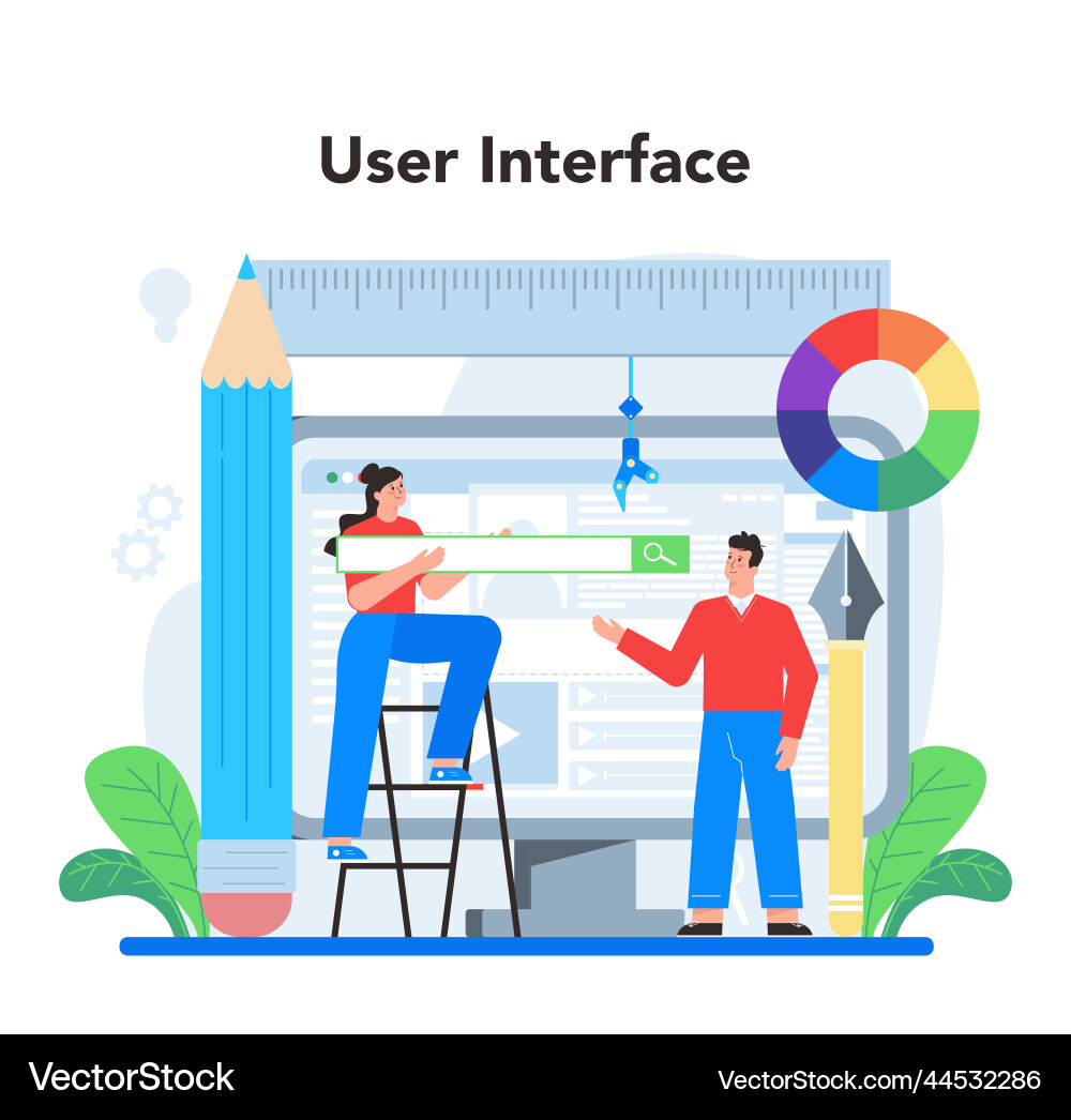 Ux ui designer concept app interface improvement Ux ui designer concept app interface improvement vector image