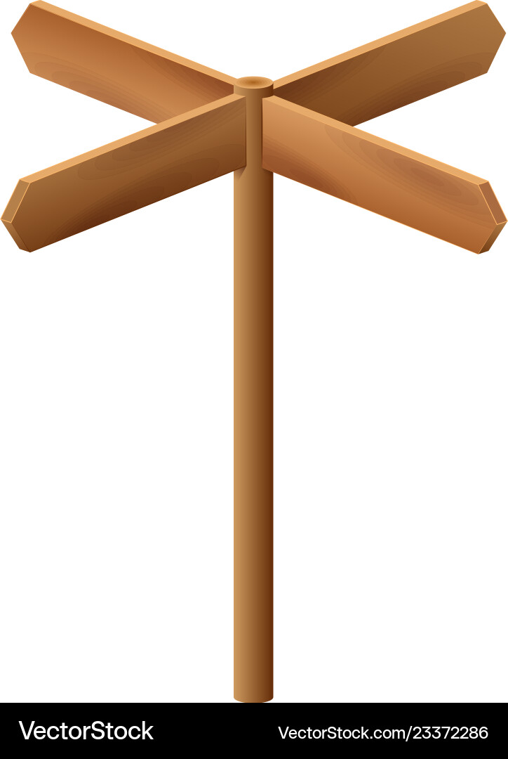 Wooden arrow pointer isolated on white background Vector Image